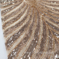 100% Polyester Knitted Shine Gold Metallic Fabric